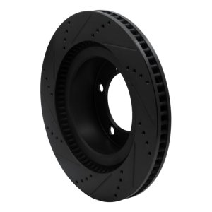 Lexus LX570 Brake Rotor (1) - Front Right - R1 Concepts - Drilled & Slotted - Black - `07-`22